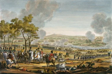 Die Schlacht von Wagram, 7. Juli 1809, graviert von Louis Francois Mariage
